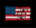 American Text Flag - America Land of the Free Home of the Brave Royalty Free Stock Photo